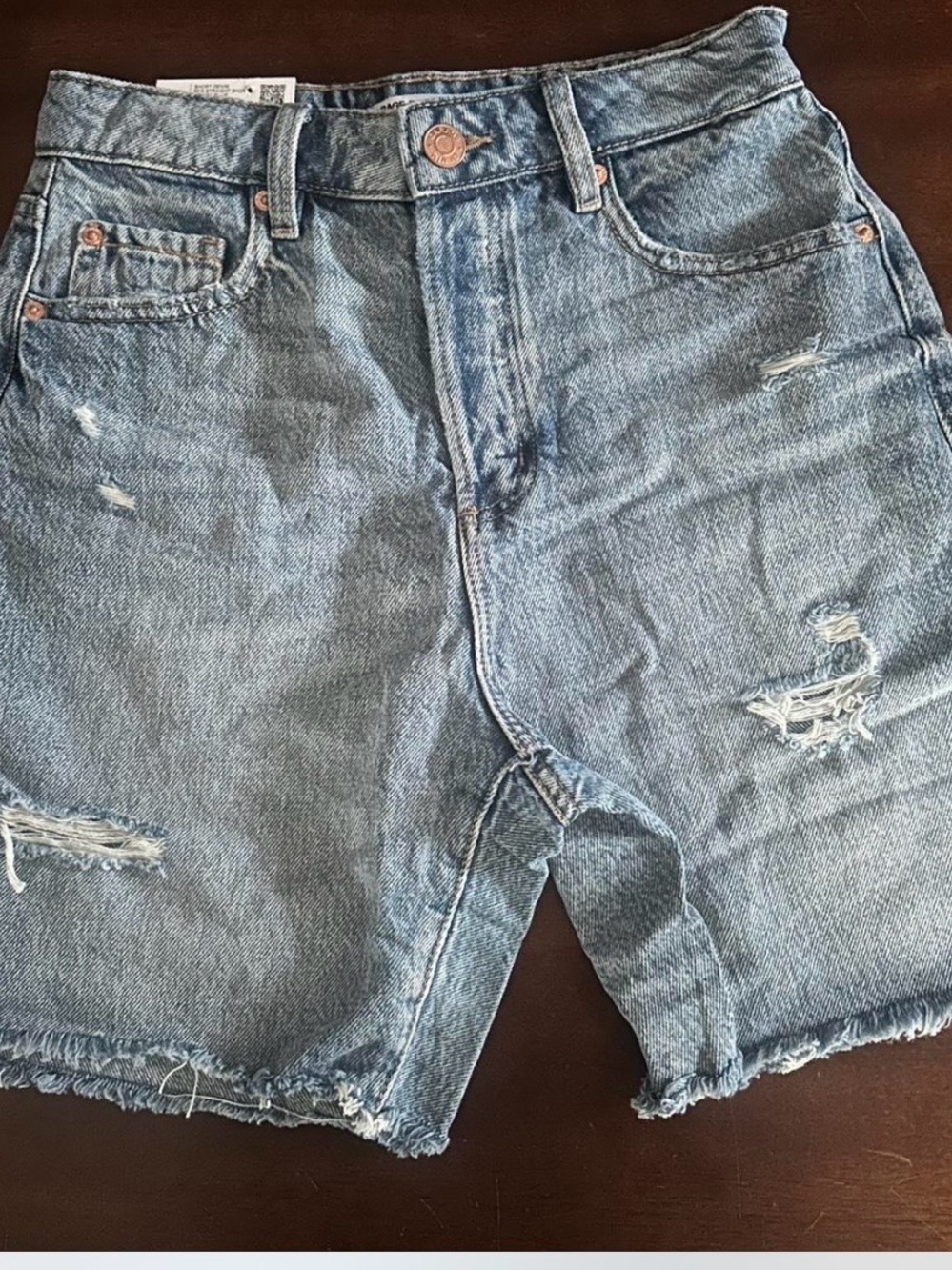 Garage Light Blue Distressed Denim Shorts